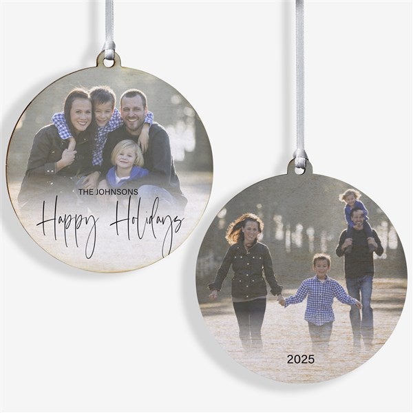 Script Family Photo Personalized Ornament  - 43214