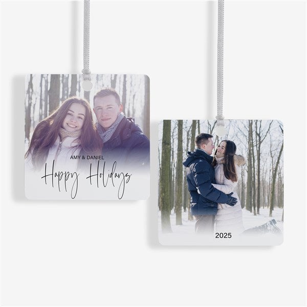 Script Family Photo Personalized Ornament  - 43214