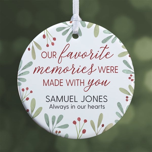 Floral Memorial Photo Personalized Ornament - 43220