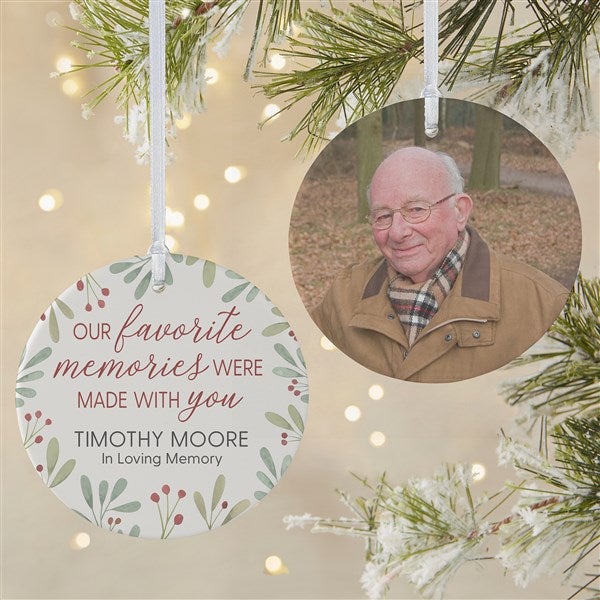 Floral Memorial Photo Personalized Ornament - 43220