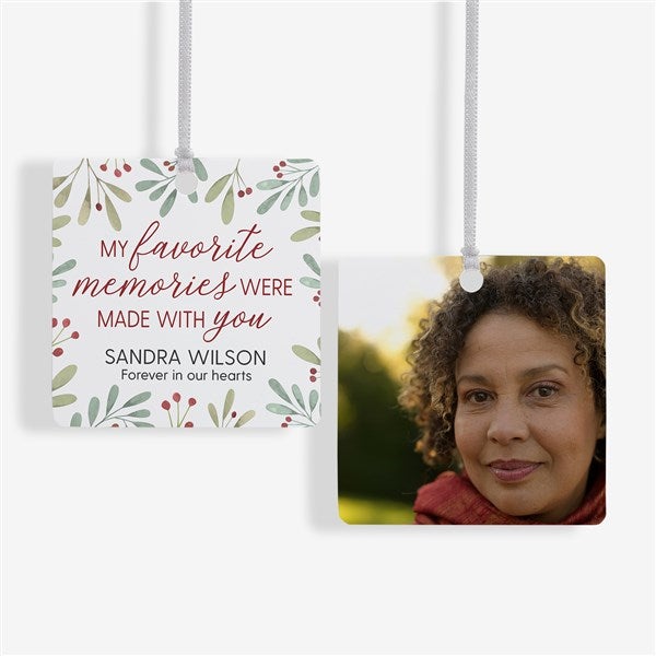 Floral Memorial Photo Personalized Ornament - 43220