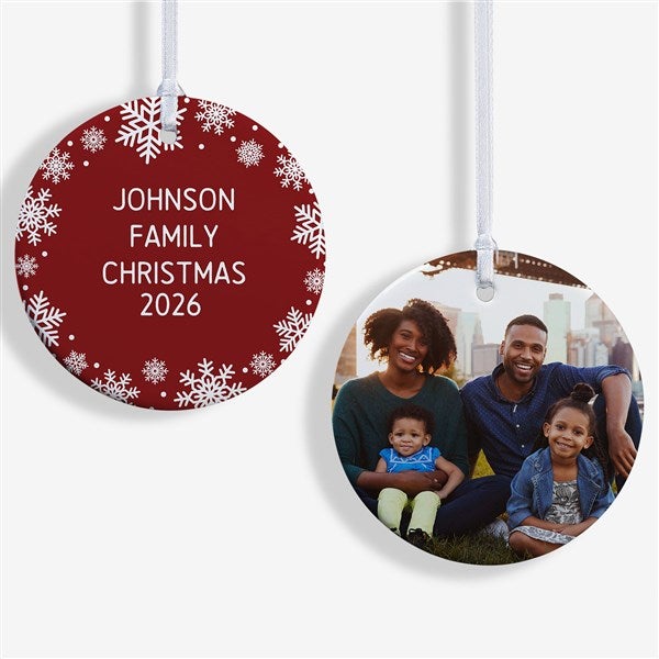 Snowflake Personalized Photo Christmas Ornaments - 43228