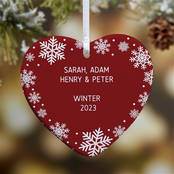 Snowflake Personalized Heart Ornament - 43229