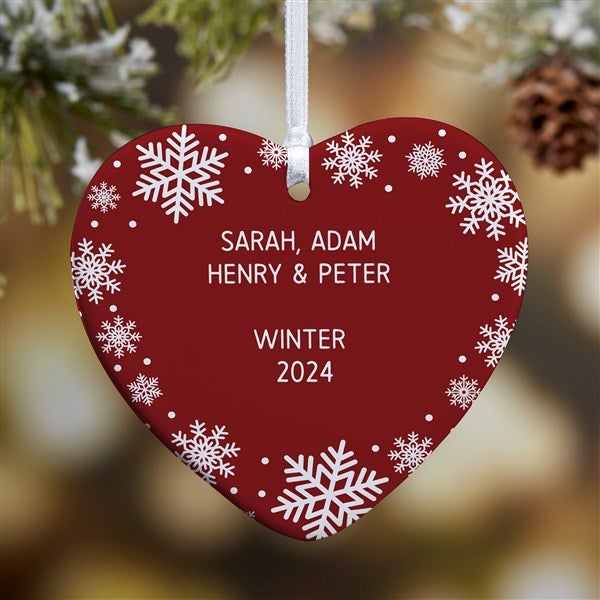 Snowflake Personalized Heart Ornament - 43229