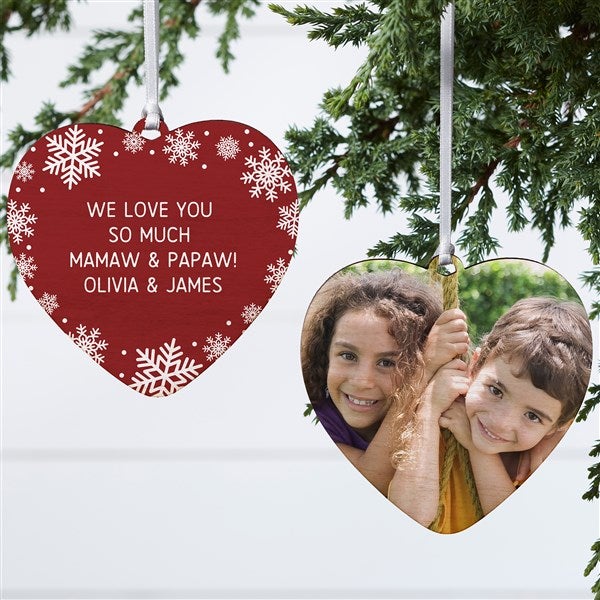 Snowflake Personalized Heart Ornament - 43229