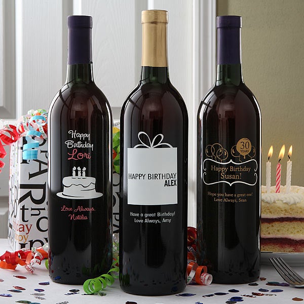 personalized birthday wine