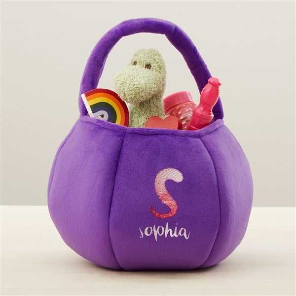 Ombre Initial Embroidered Plush Treat Bag - 43283