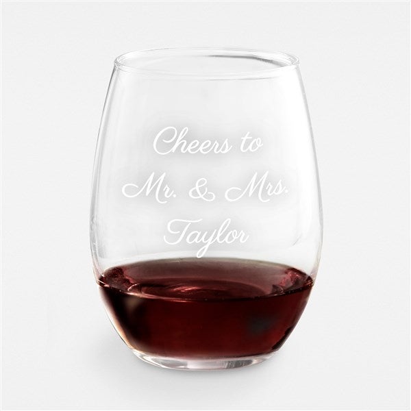 Wedding Personalized Message Wine Glass