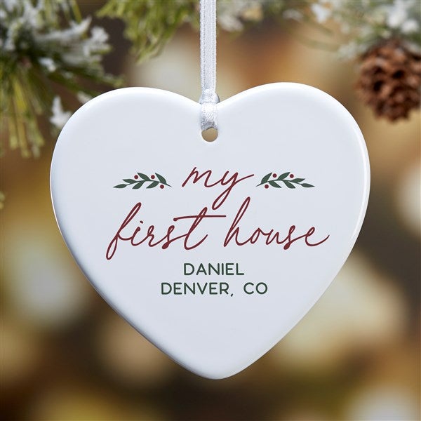 Our First Home Personalized Heart Christmas Ornaments - 43304
