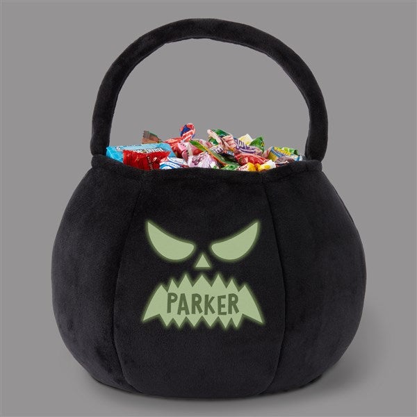 Jack-o-Lantern Personalized Halloween Pumpkin Treat Bags - Glow-In-The-Dark - 43326