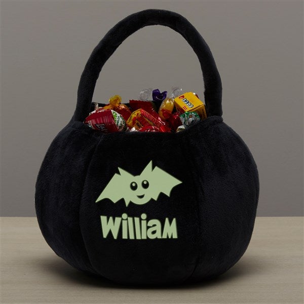 Glow-In-The-Dark Halloween Characters Personalized Plush Treat Bag - 43334