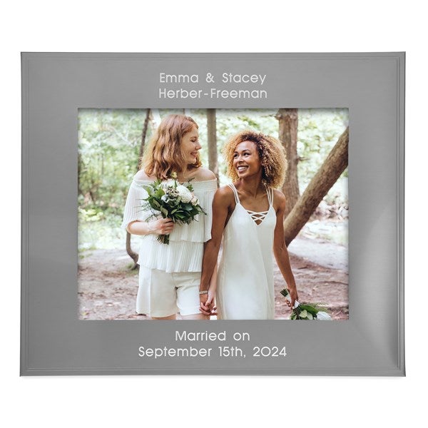 Engraved Wedding Tremont Gunmetal 8x10 Picture Frame Horizontal/Landscape