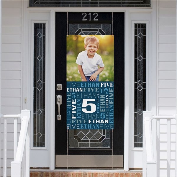 Repeating Birthday Personalized Photo Door Banner  - 43562