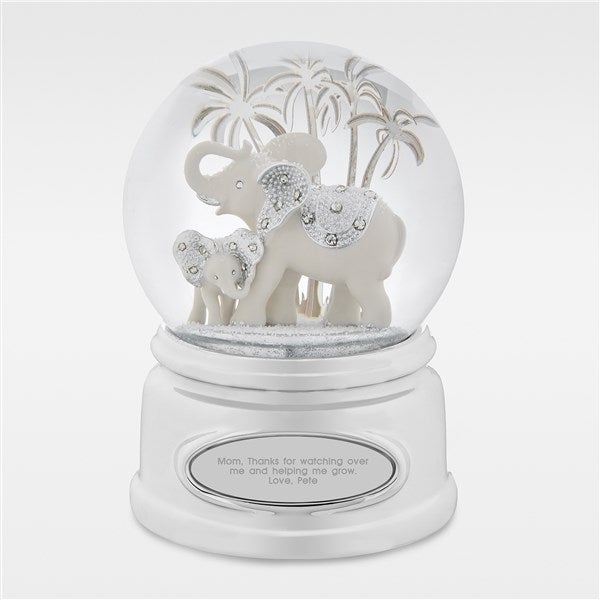 Engraved for Mom- Elephant and Baby Snow Globe - 43583