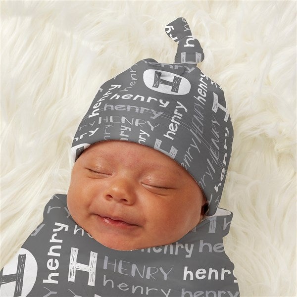 Youthful Name Personalized Baby Top Knot Hat  - 43661