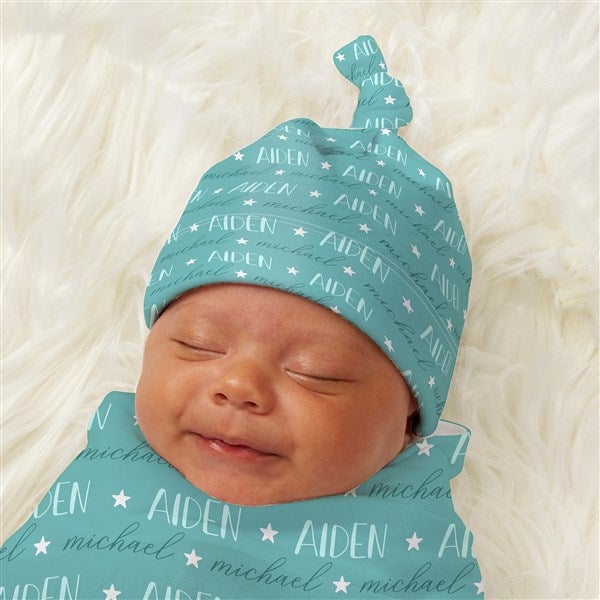 Loving Name Personalized Baby Top Knot Hat  - 43663