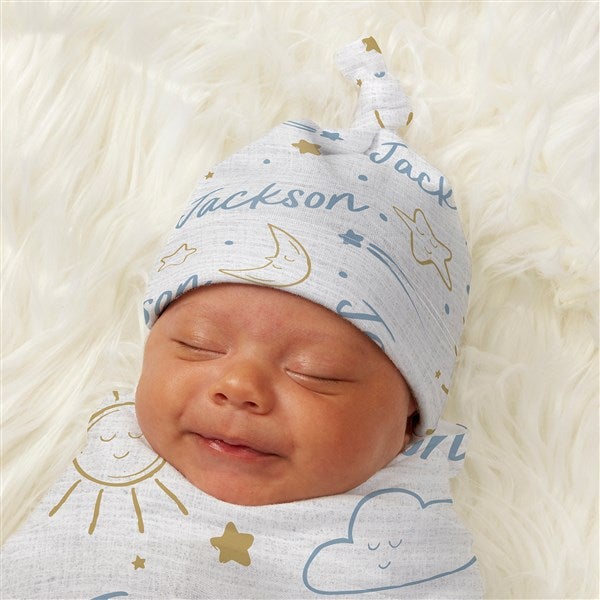 Baby Celestial Personalized Baby Top Knot Hat  - 43682