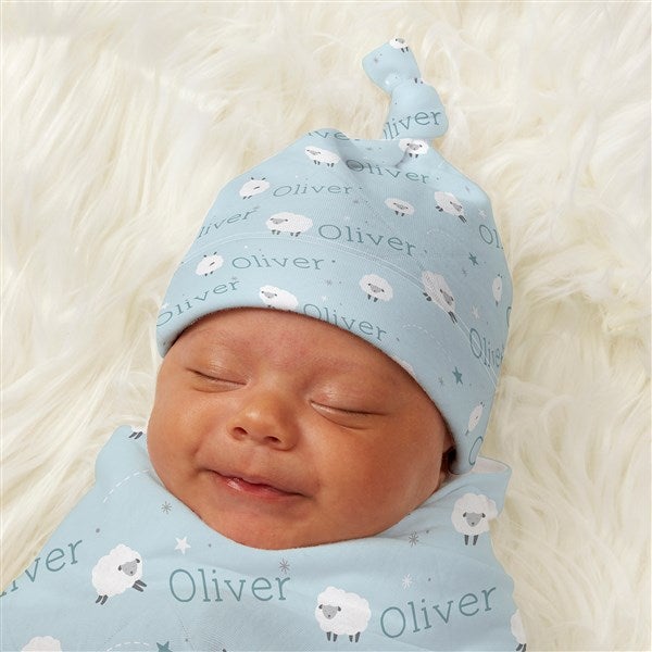 Baby Sheep Personalized Top Knot Hat  - 43685