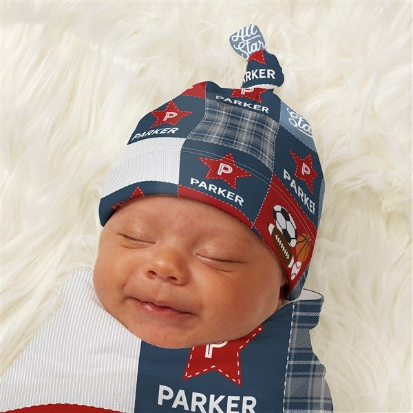 All-Star Sports Baby Personalized Top Knot Hat  - 43688