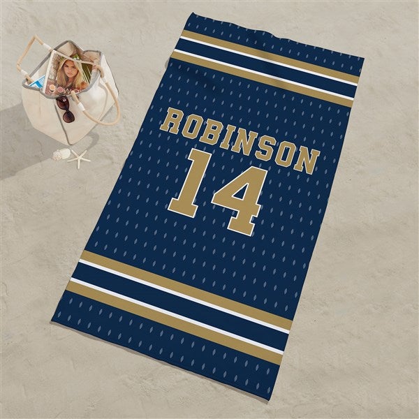 Sports Jersey Personalized Beach Towel  - 43726