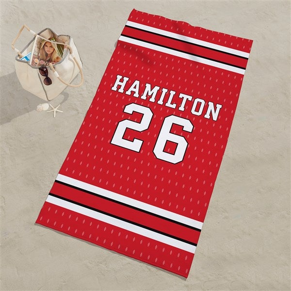 Sports Jersey Personalized Beach Towel  - 43726
