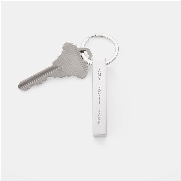 Engraved Romantic Vertical Bar Keychain  - 43752