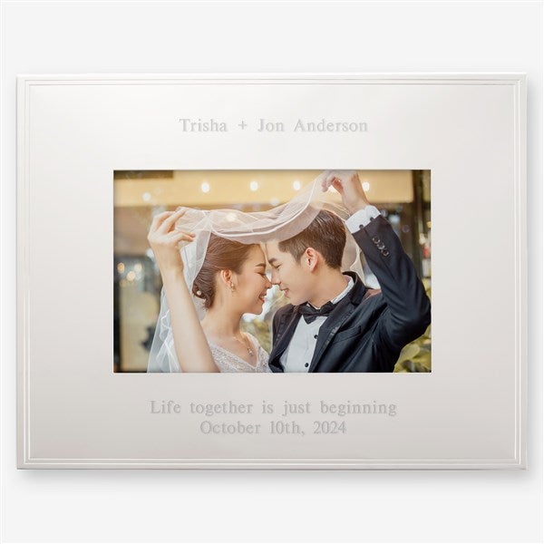 Tremont Personalized Silver Wedding Picture Frame Horizontal 5x7