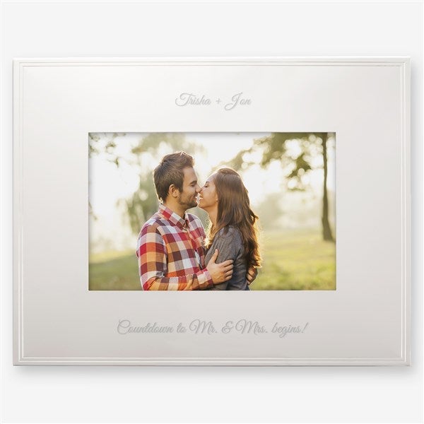 Tremont Engraved Engagement Silver Picture Frame Horizontal 5x7