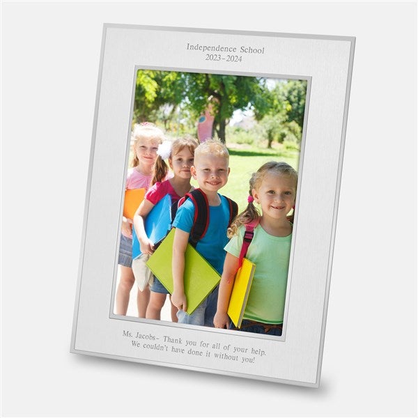 School Personalized Flat Iron Silver Picture Frame - 43782