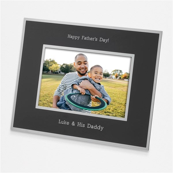 Dad Engraved Flat Iron Black Picture Frame Horizontal 4x6