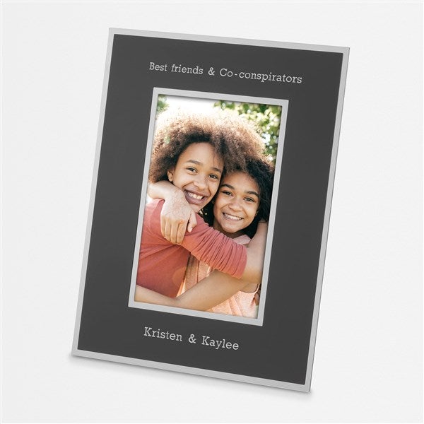 Kids Engraved Flat Iron Black 4x6 Picture Frame - 43797