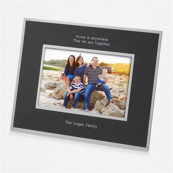 Engraved Flat Iron Black Picture Frame Horizontal 4x6