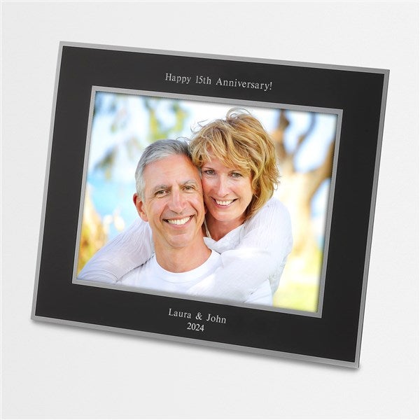 Anniversary Engraved Flat Iron Black 8x10 Picture Frame - 43813