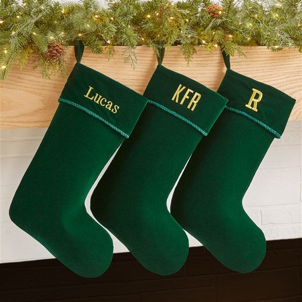 Classic Christmas Personalized Christmas Stockings - Green