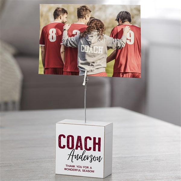 Thanks Coach Personalized Photo Clip Holder Block - 43854