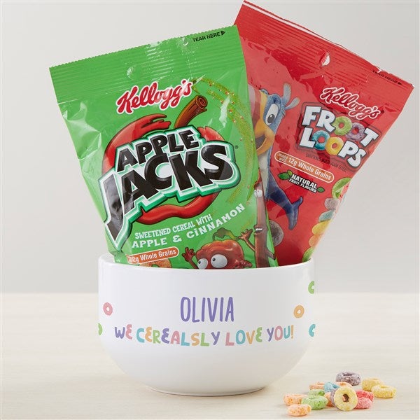 I Cerealsly Love You Kids Personalized 14 oz. Bowl with Cereal  - 43857