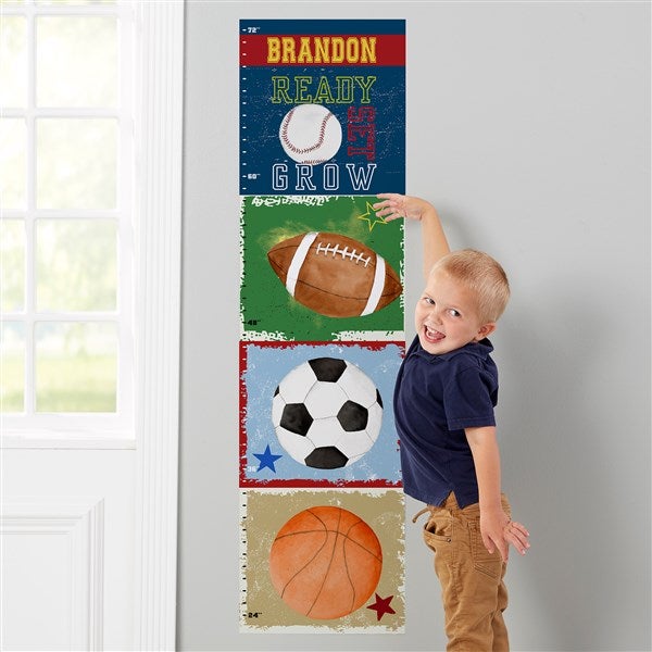 Ready, Set, Grow Personalized Wall Decal Growth Chart  - 43869