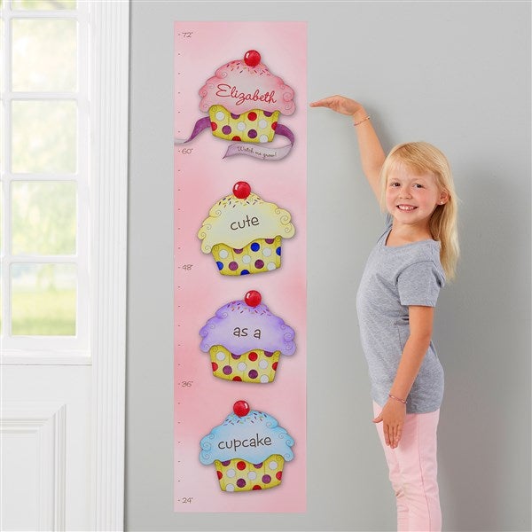 Cute As A Cupcake Personalized Wall Decal Growth Chart  - 43876