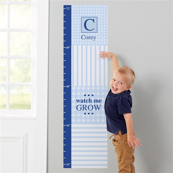 Gingham Personalized Wall Decal Growth Chart  - 43877
