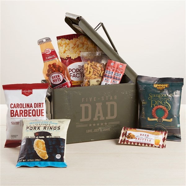 Five Star Dad Personalized Ammo Box with Snack Gift Set - 43886