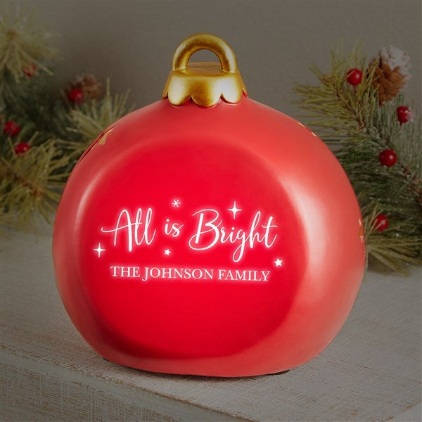 All Is Bright Personalized Light Up Resin Table Top Ornament - 43890