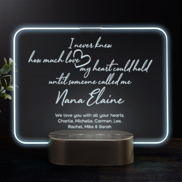 Grandparents Love Personalized Light Up LED Glass Keepsake  - 43943