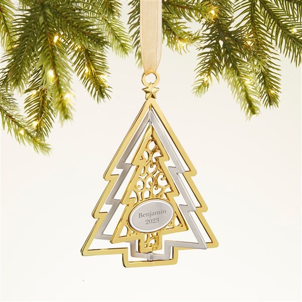 Signature Tree Engraved Spinning Metal Ornament - 43948