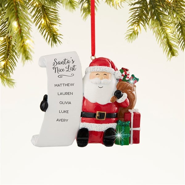 Santa's List Personalized Christmas Ornament  - 43954