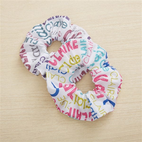 Repeating Girls Name Personalized Scrunchie 2pc Set