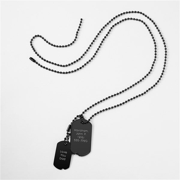 Engraved Black Dog Tags for Him