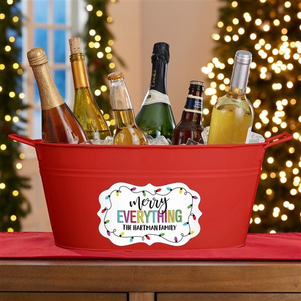 Merry Everything Personalized Holiday Party Tub  - 44002