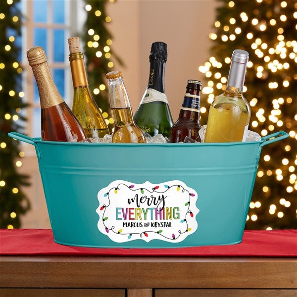 Merry Everything Personalized Holiday Party Tub  - 44002