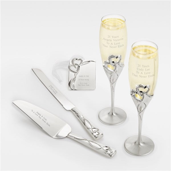 Engraved Intertwined Heart Anniversary Gift Set - 44024