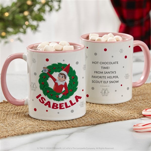 The Elf on the Shelf Wreath Personalized Christmas Mugs - 44046